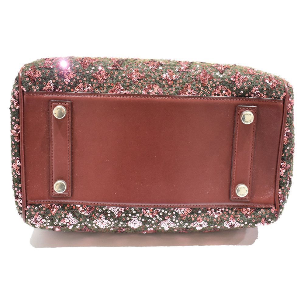 Speedy Felt Bag Boston Bag Monogram Sunshine Express Pink Wine Red Leather - Picture 5 of 10
